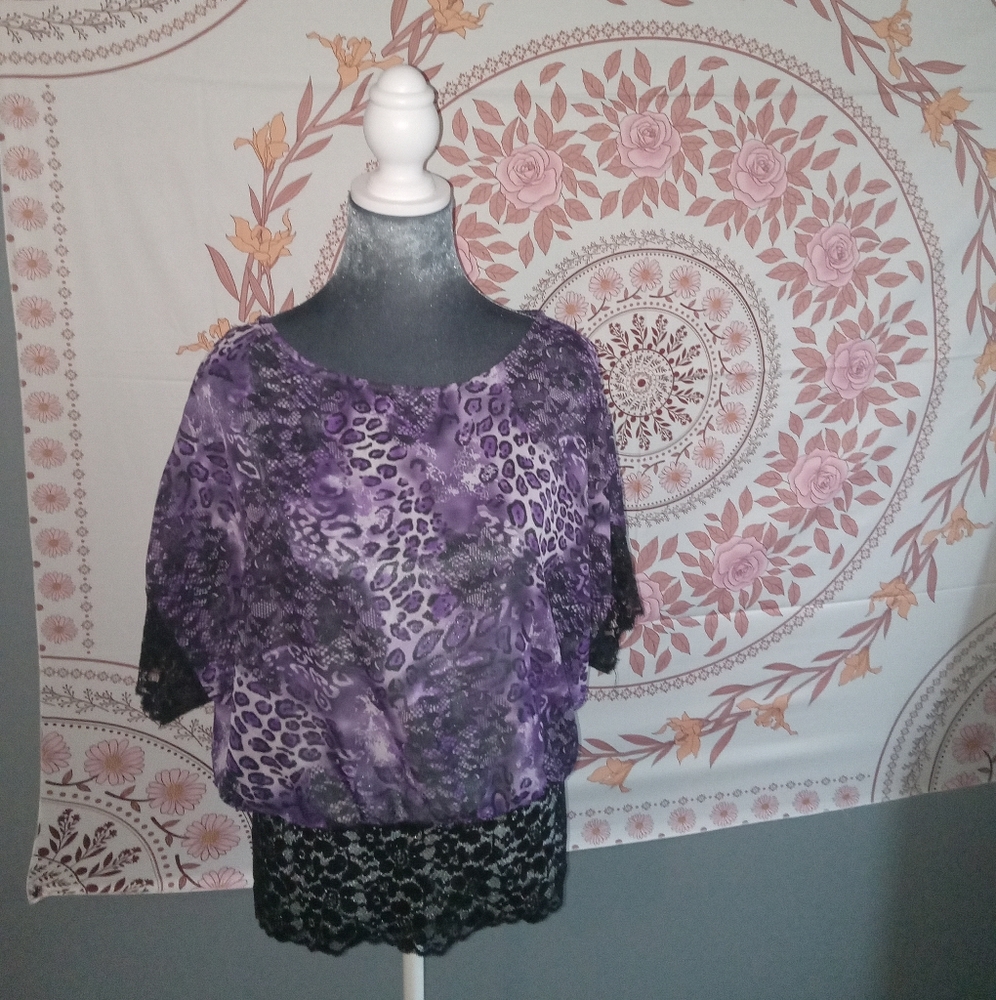 Purple and lace blouse
